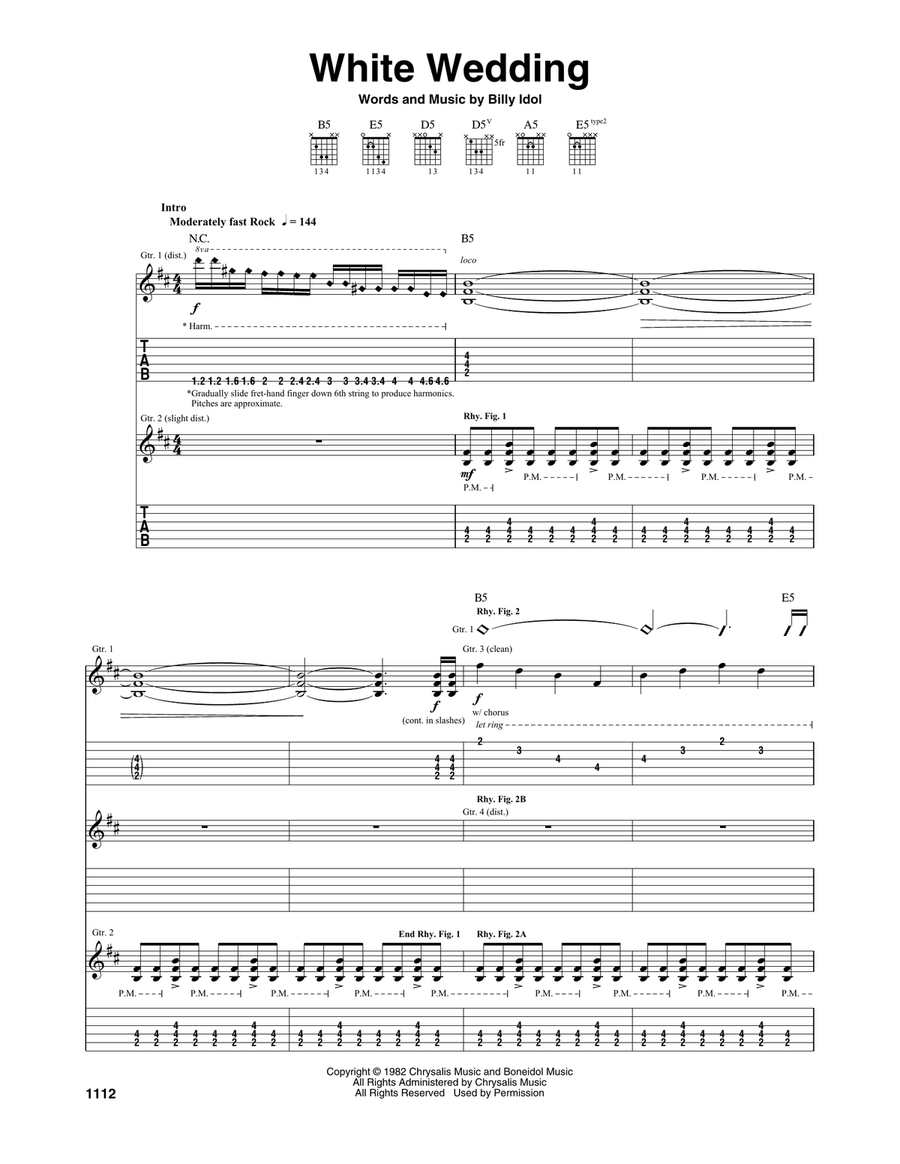 White Wedding Acoustic Guitar scores gallery preview page 1