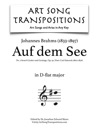 BRAHMS: Auf dem See, Op. 59 no. 2 (transposed to D-flat major)