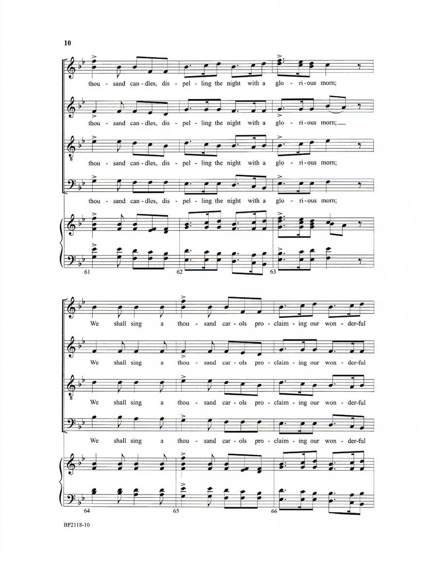 We Shall Light a Thousand Candles 4-Part scores gallery preview page 9