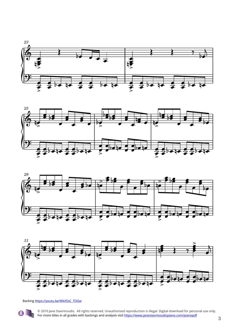 Pine Top's Boogie Woogie Piano Solo scores gallery preview page 3