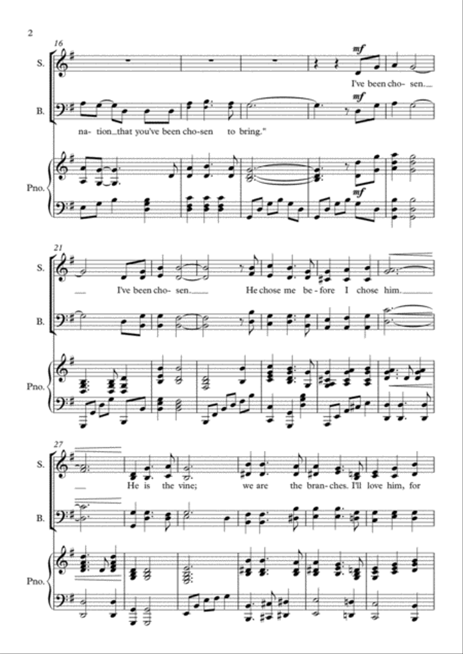 I've Been Chosen 4-Part scores gallery preview page 2