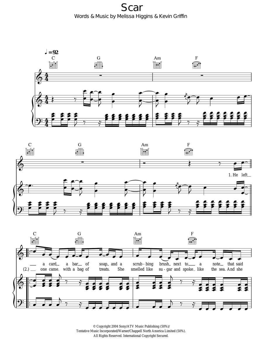 Scar Acoustic Guitar scores gallery preview page 1