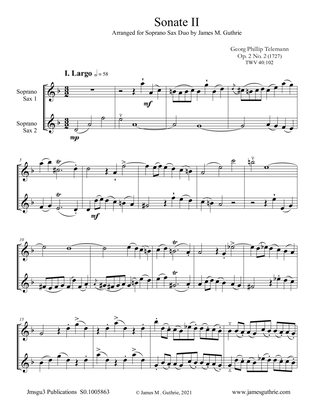 Telemann: Sonata Op. 2 No. 2 for Soprano Sax Duo