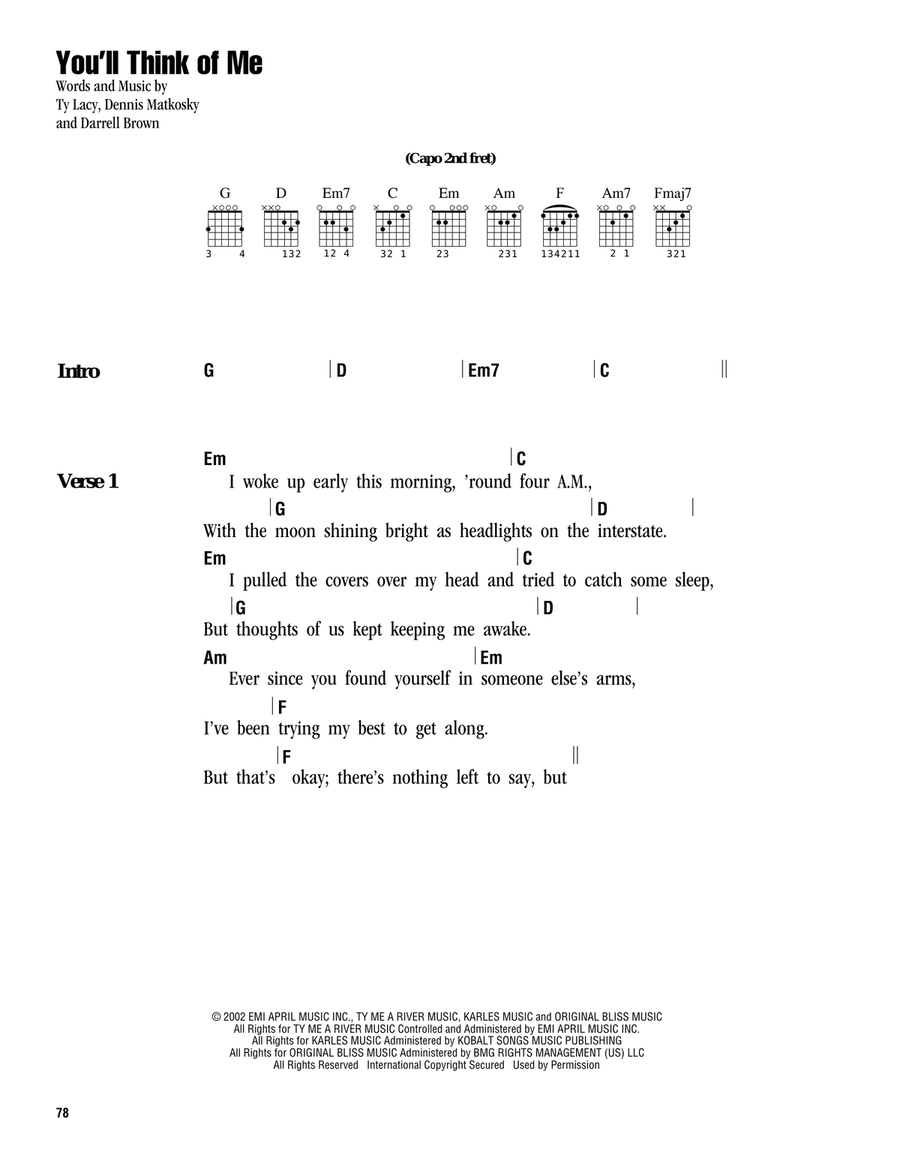 You'll Think Of Me Acoustic Guitar scores gallery preview page 1