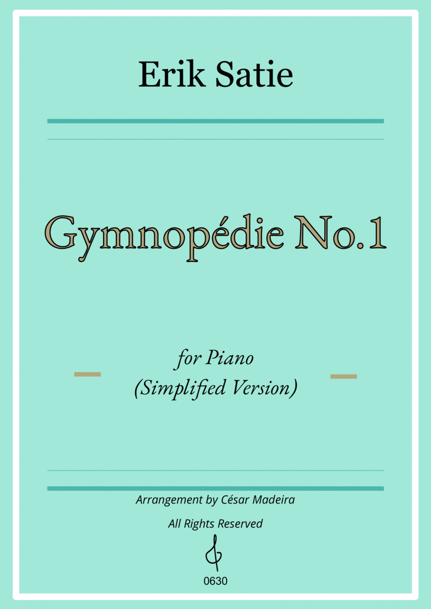 Gymnopedie No. 1 by Satie for Piano - Simplified Version (W/Chords) image number null