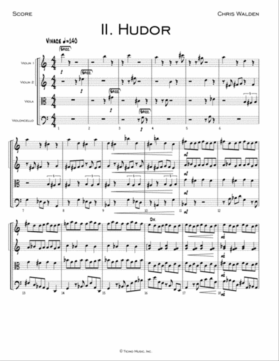 The Four Elements - II. Hudor String Quartet scores gallery preview page 1