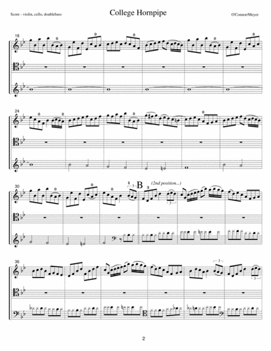 College Hornpipe (score - vln, cel, bs) image number null