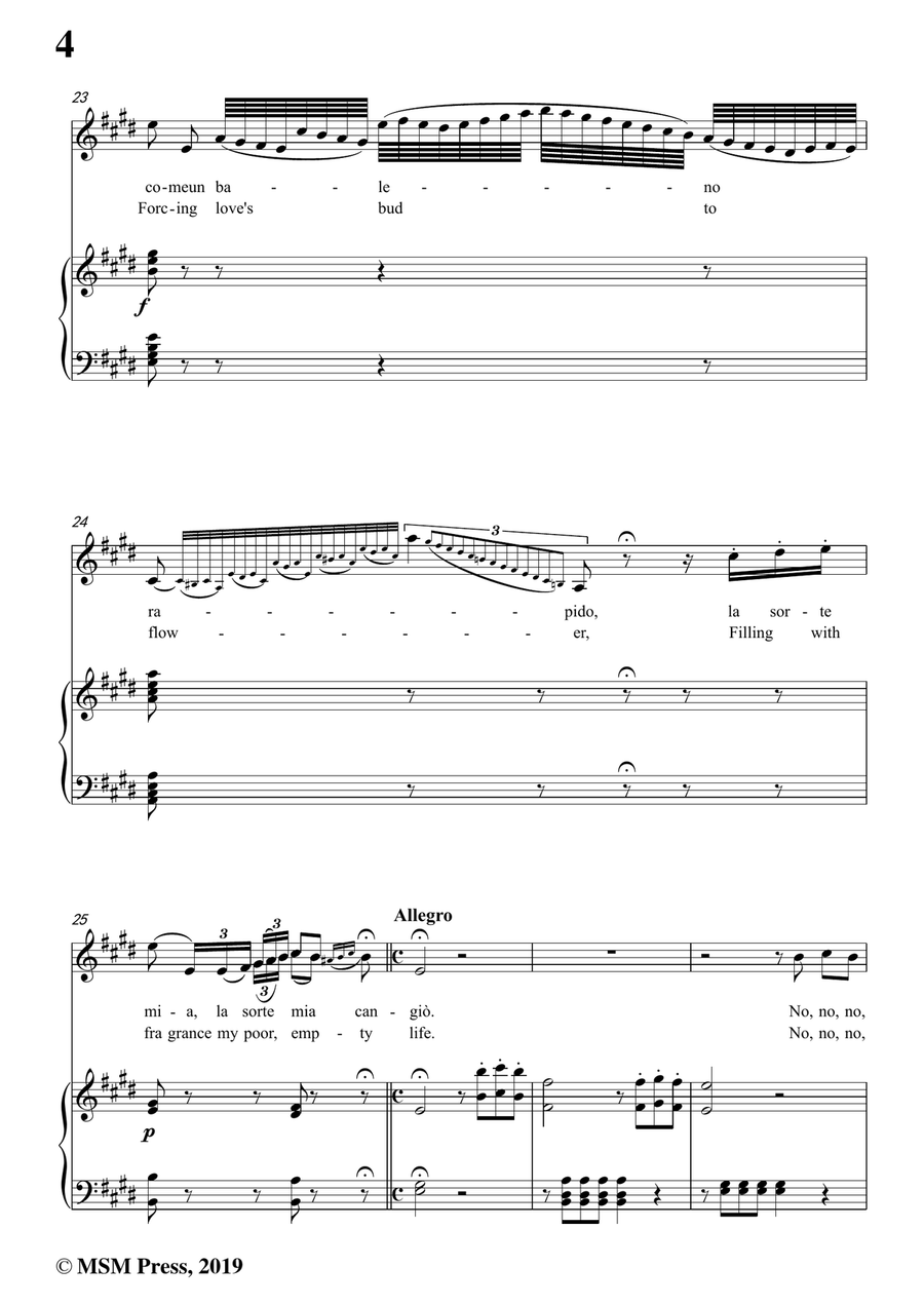 Rossini-Non,più mesta,from 'La Cenerentola',in E Major,for Voice and Piano Piano, Vocal scores gallery preview page 6