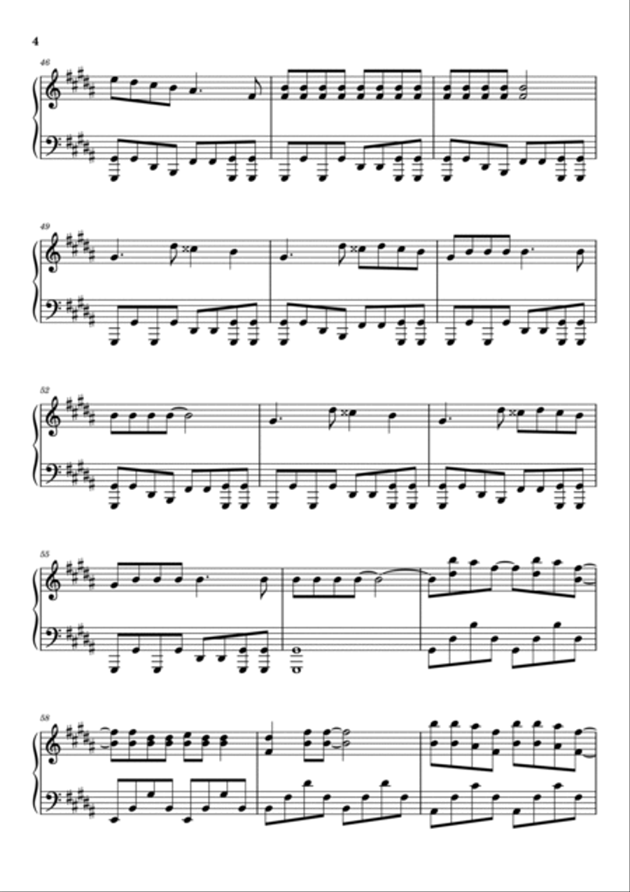 Poker Face Piano Solo scores gallery preview page 4