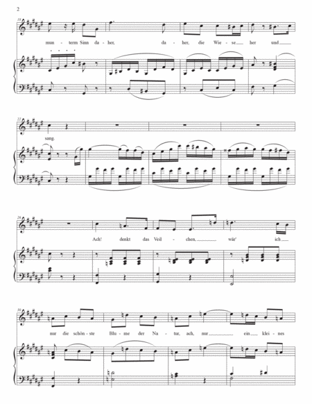 MOZART: Das Veilchen, K. 476 (transposed to F-sharp major)