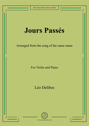 Book cover for Delibes-Jours passés, for Violin and Piano