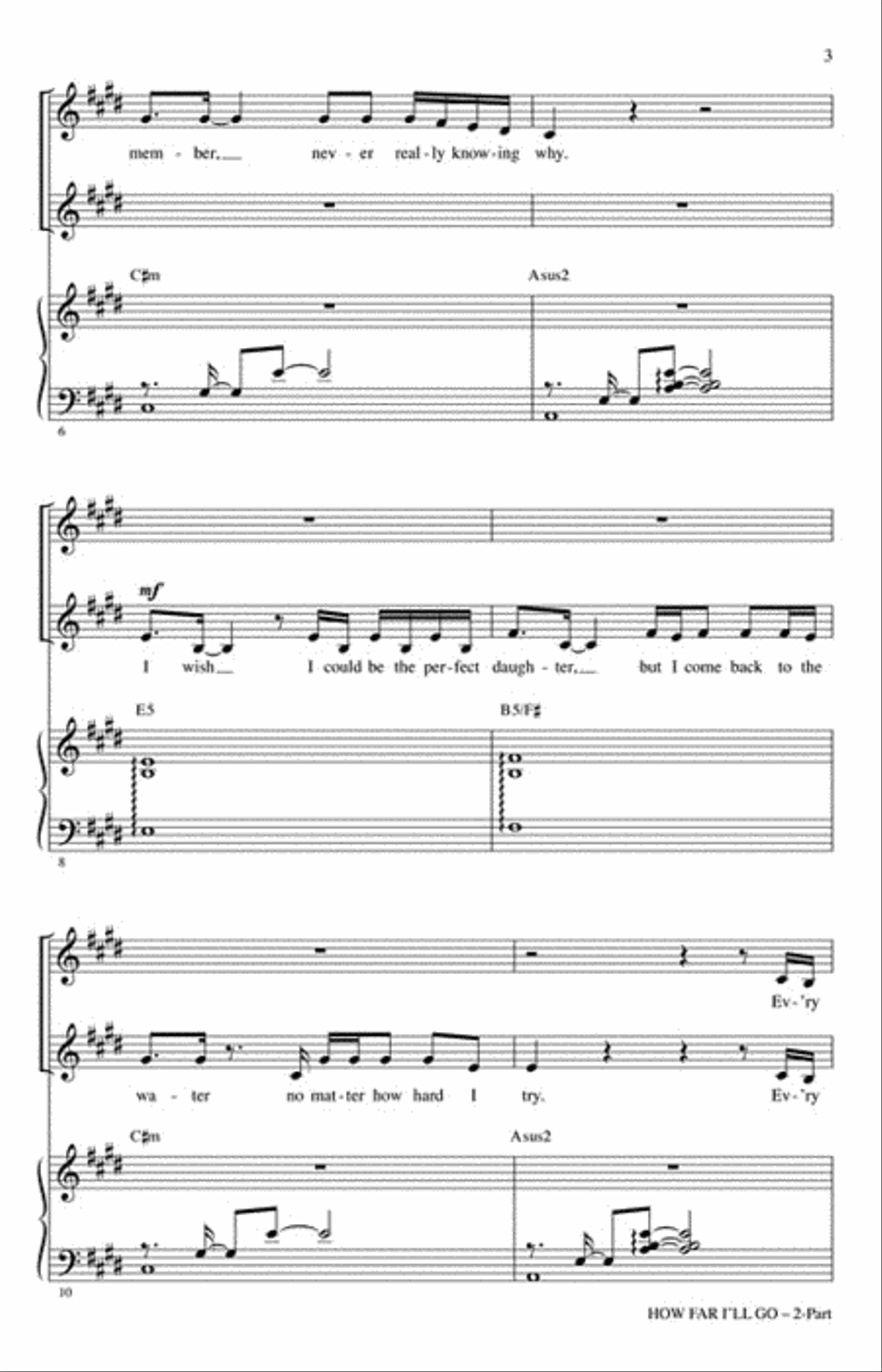 How Far I'll Go (from Moana) 2-Part scores gallery preview page 3