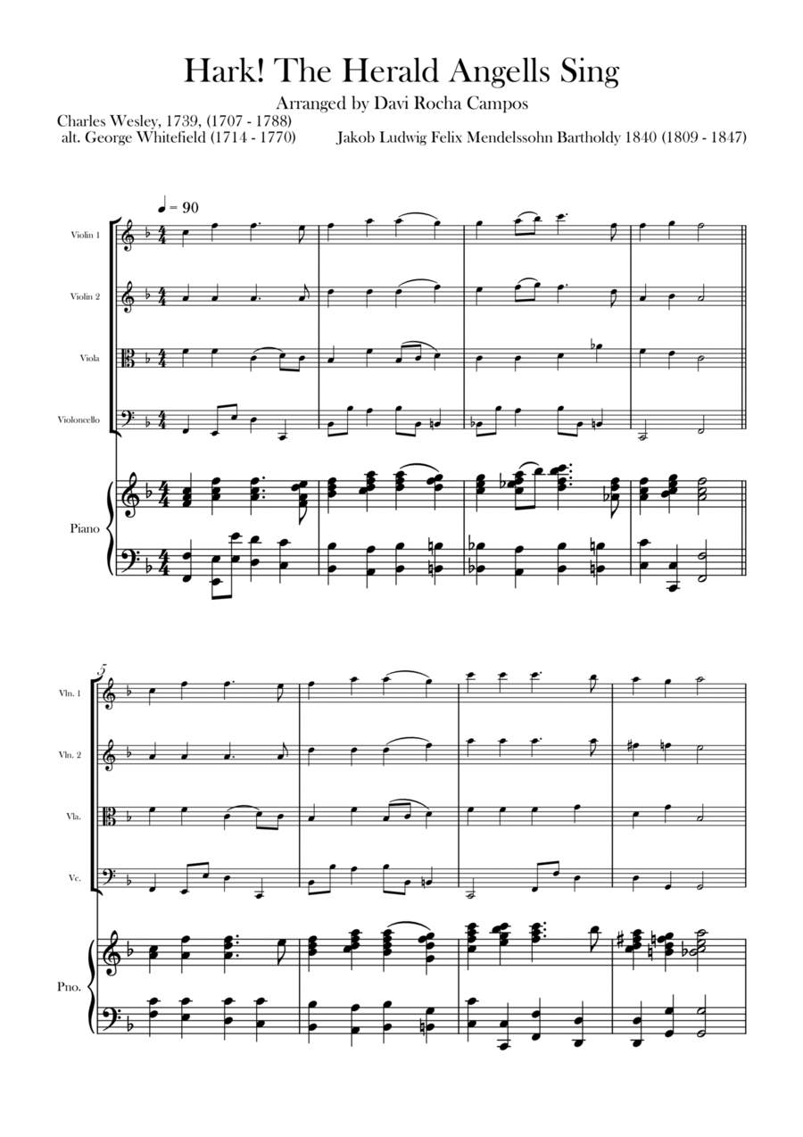 Hark! The Herald Angells Sing String Quartet scores gallery preview page 1