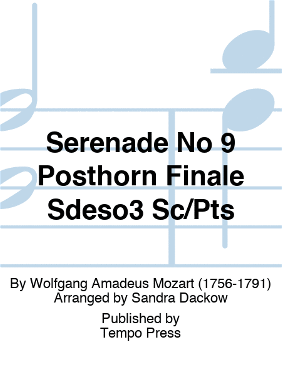 Serenade No 9 Posthorn Finale Sdeso3 Sc/Pts String Orchestra scores gallery preview page 1