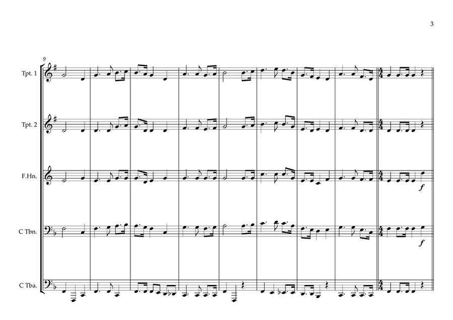 Burkinabé (Burkina Faso) National Anthem for Brass Quintet (World National Anthem Series) Brass Quintet scores gallery preview page 3