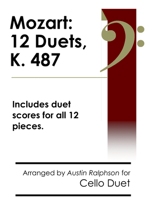 COMPLETE Mozart 12 duets, K. 487 - cello duet