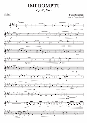 Impromptu Op. 90, No. 3 for String Quartet