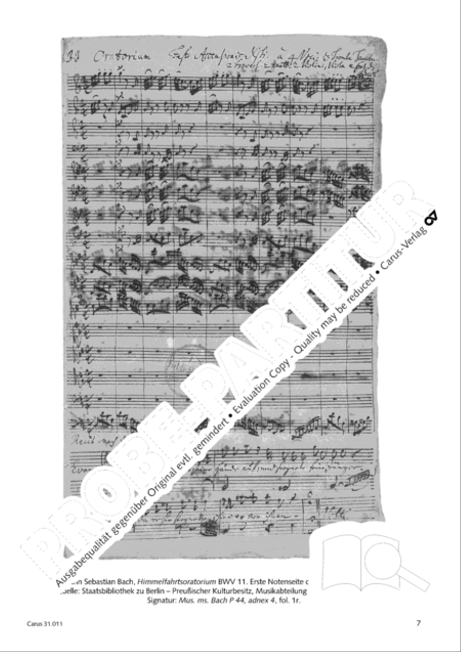 Lobet Gott in seinen Reichen (Himmelfahrtsoratorium) 4-Part scores gallery preview page 8