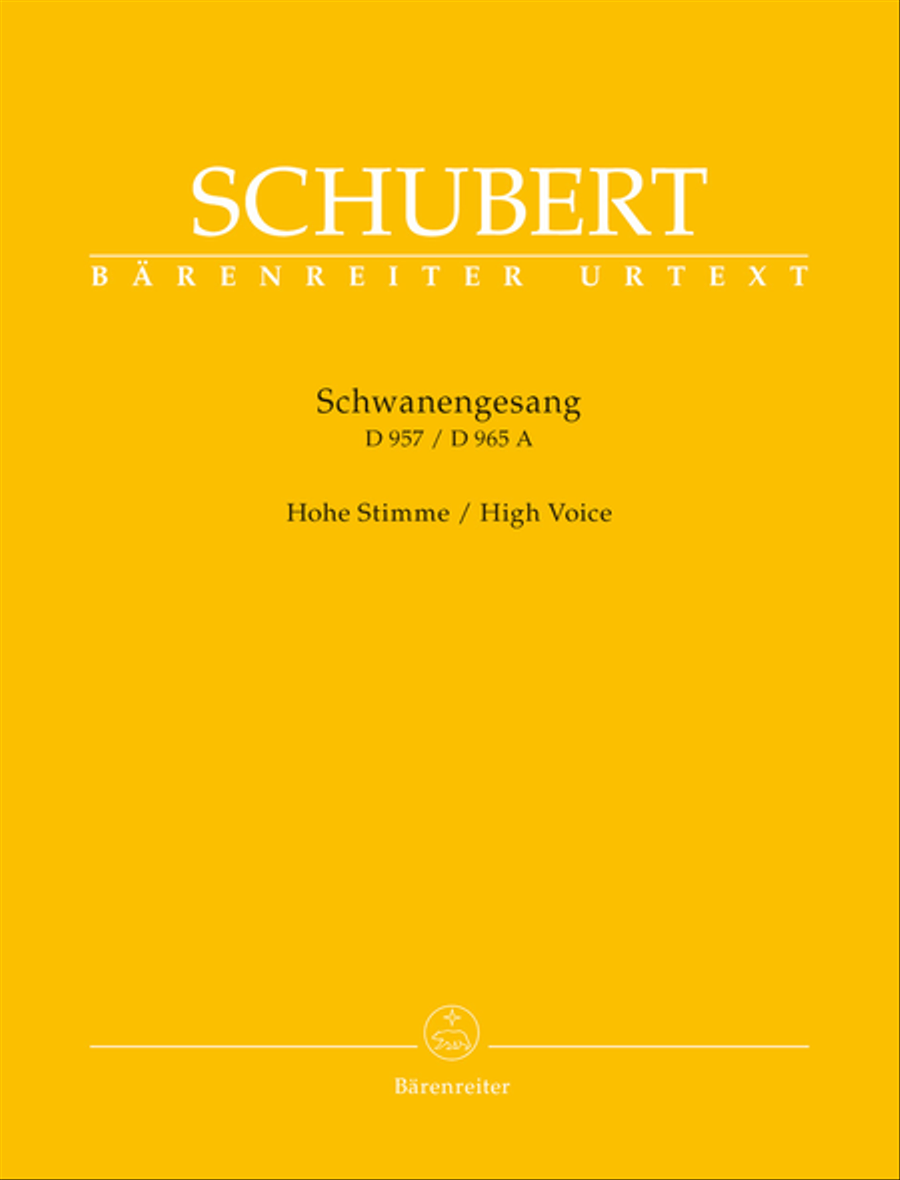 Schwanengesang. Thirteen lieder after poems by Rellstab and Heine D 957 / 