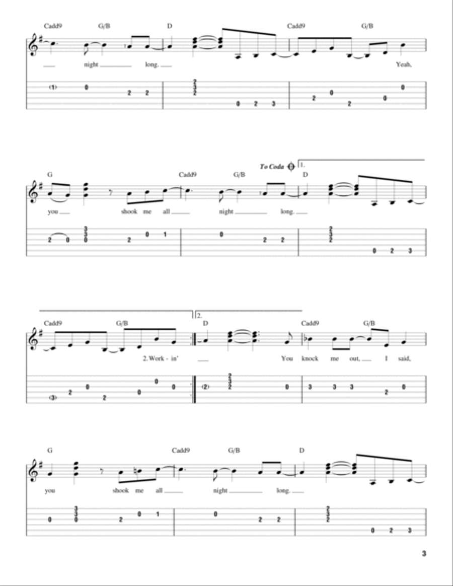 You Shook Me All Night Long Acoustic Guitar scores gallery preview page 3