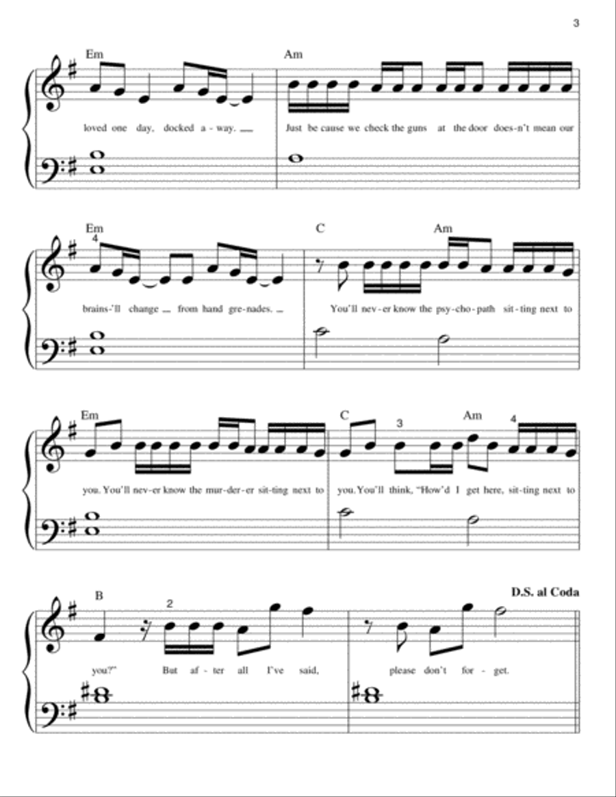 Heathens Easy Piano scores gallery preview page 3
