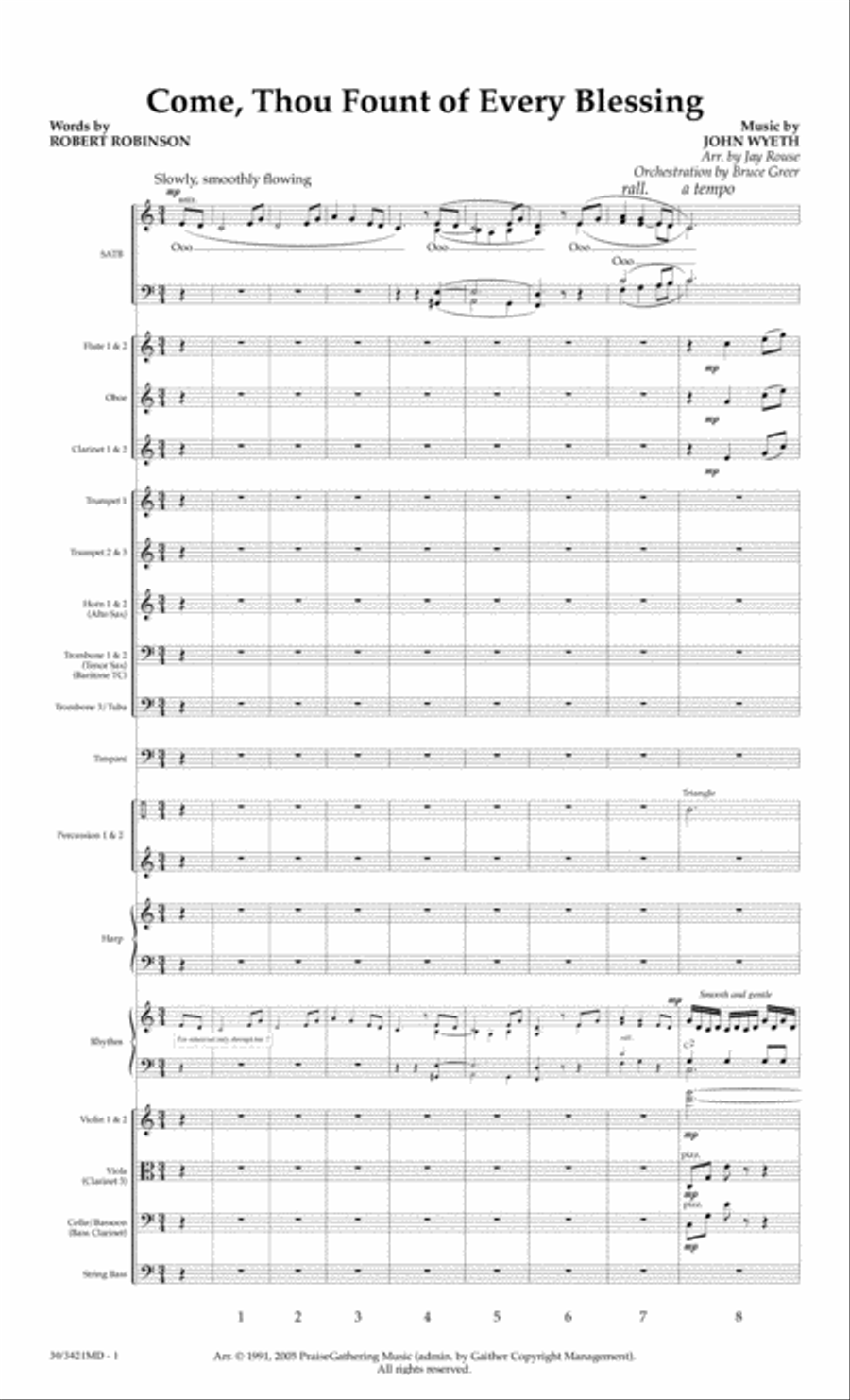 Come, Thou Fount of Every Blessing - Orchestral Score and Parts Choir scores gallery preview page 4