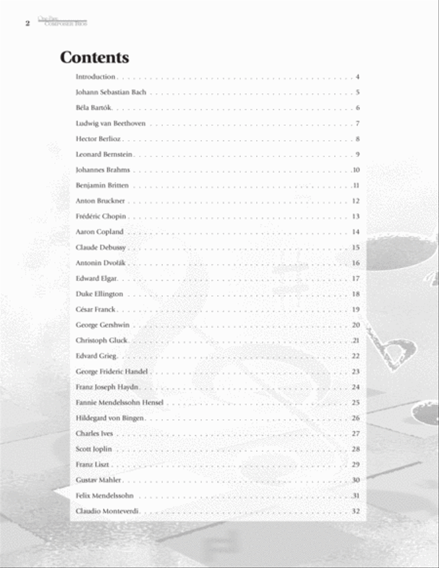One-Page Composer Bios CD scores gallery preview page 2