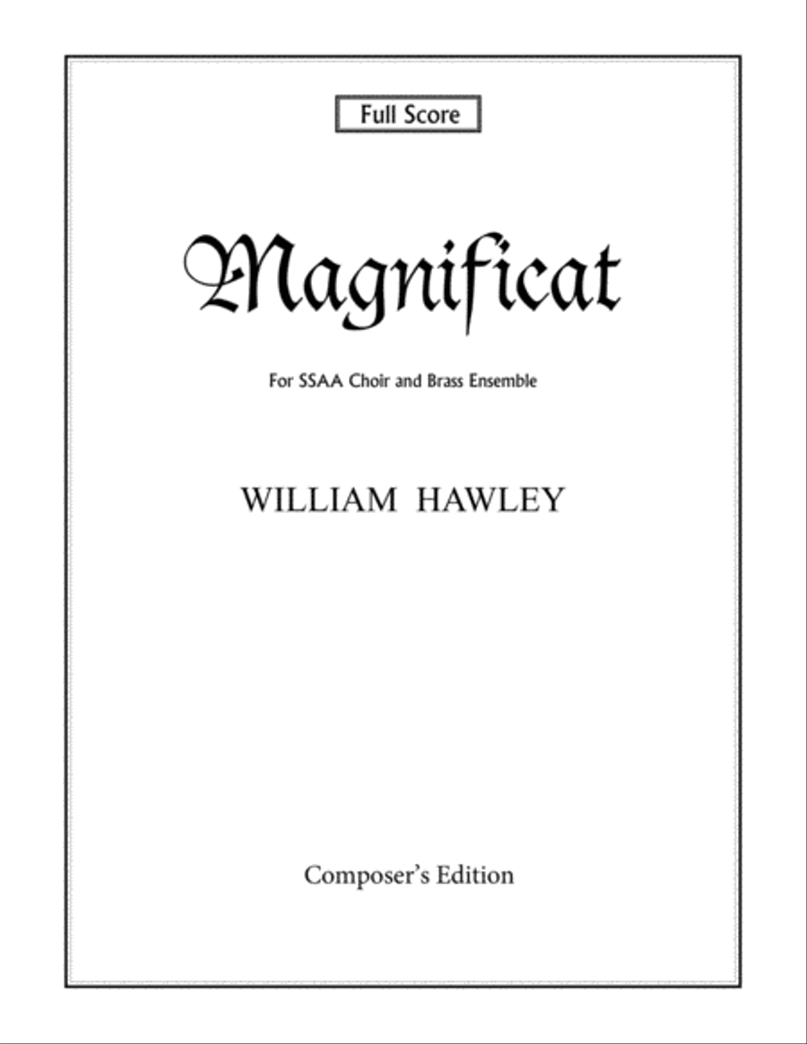Magnificat (Full Score, SSAA and Brass Ensemble) SSAA scores gallery preview page 1
