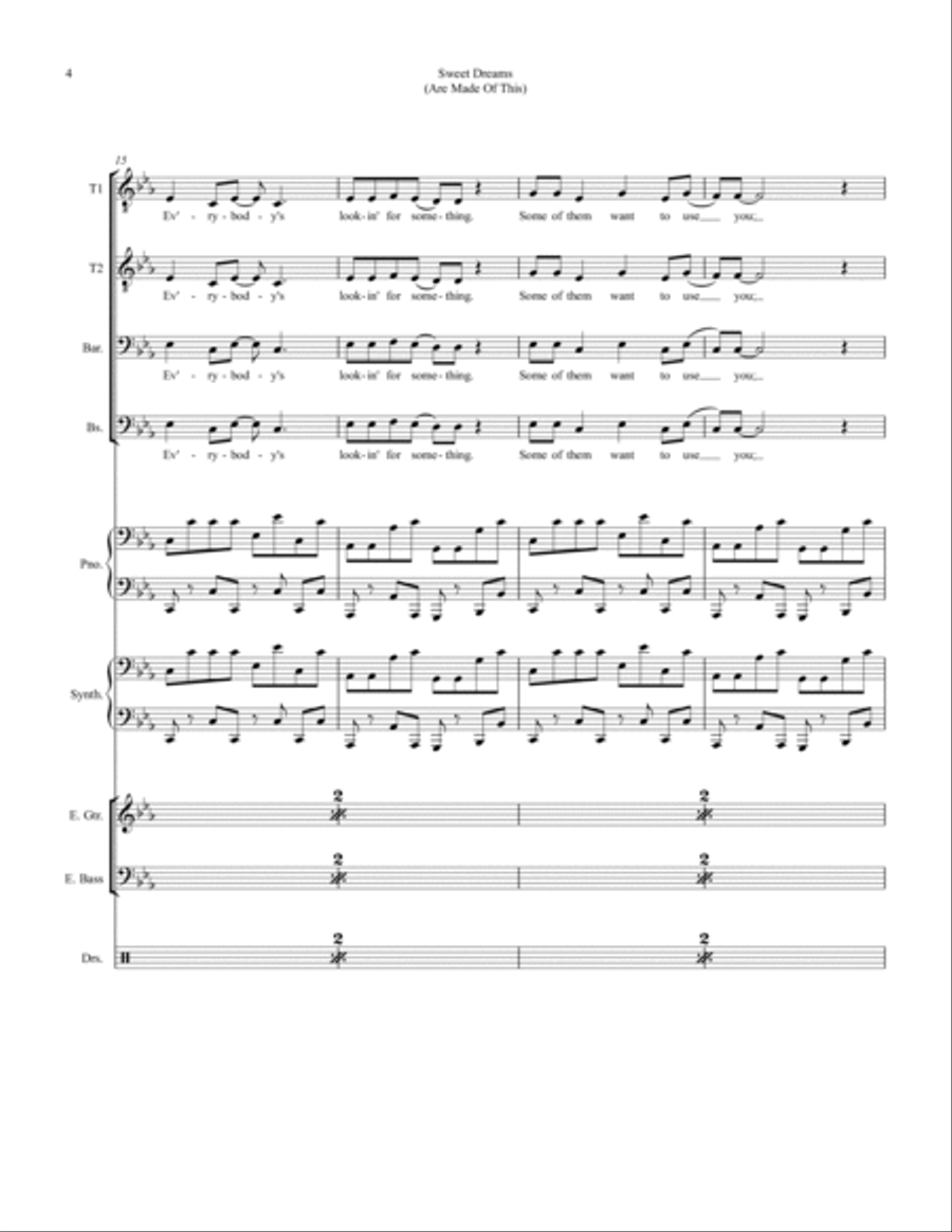 Sweet Dreams (are Made Of This) Small Ensemble scores gallery preview page 4