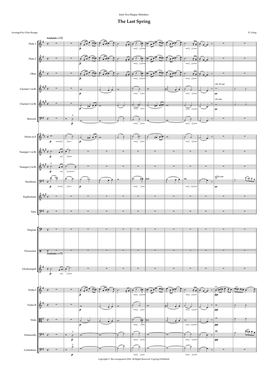 The Last Spring from 'Elegiac Melodies' Full Orchestra scores gallery preview page 1