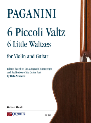 Book cover for 6 Little Waltzes for Violin and Guitar. Edition based on the Autograph Manuscripts with Realisation of the Guitar Part