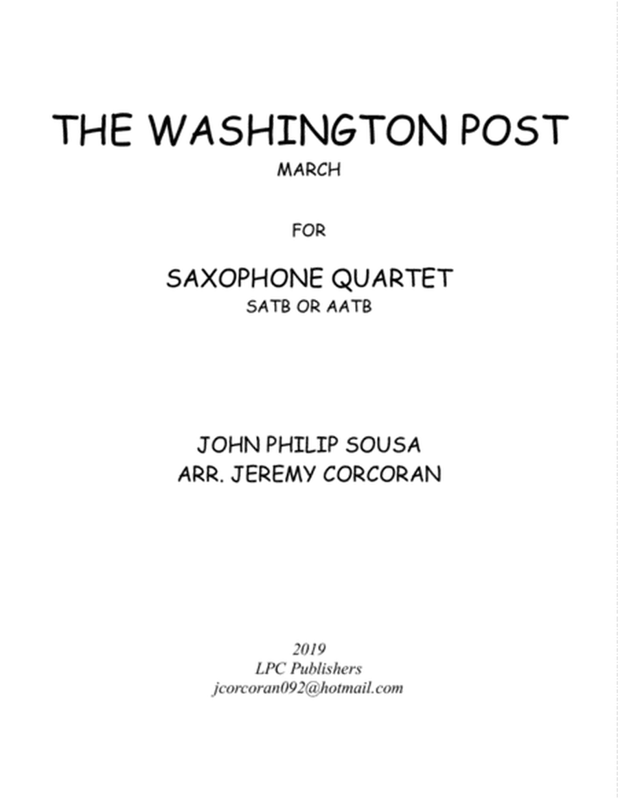 The Washington Post March for Saxophone Quartet (SATB or AATB) image number null