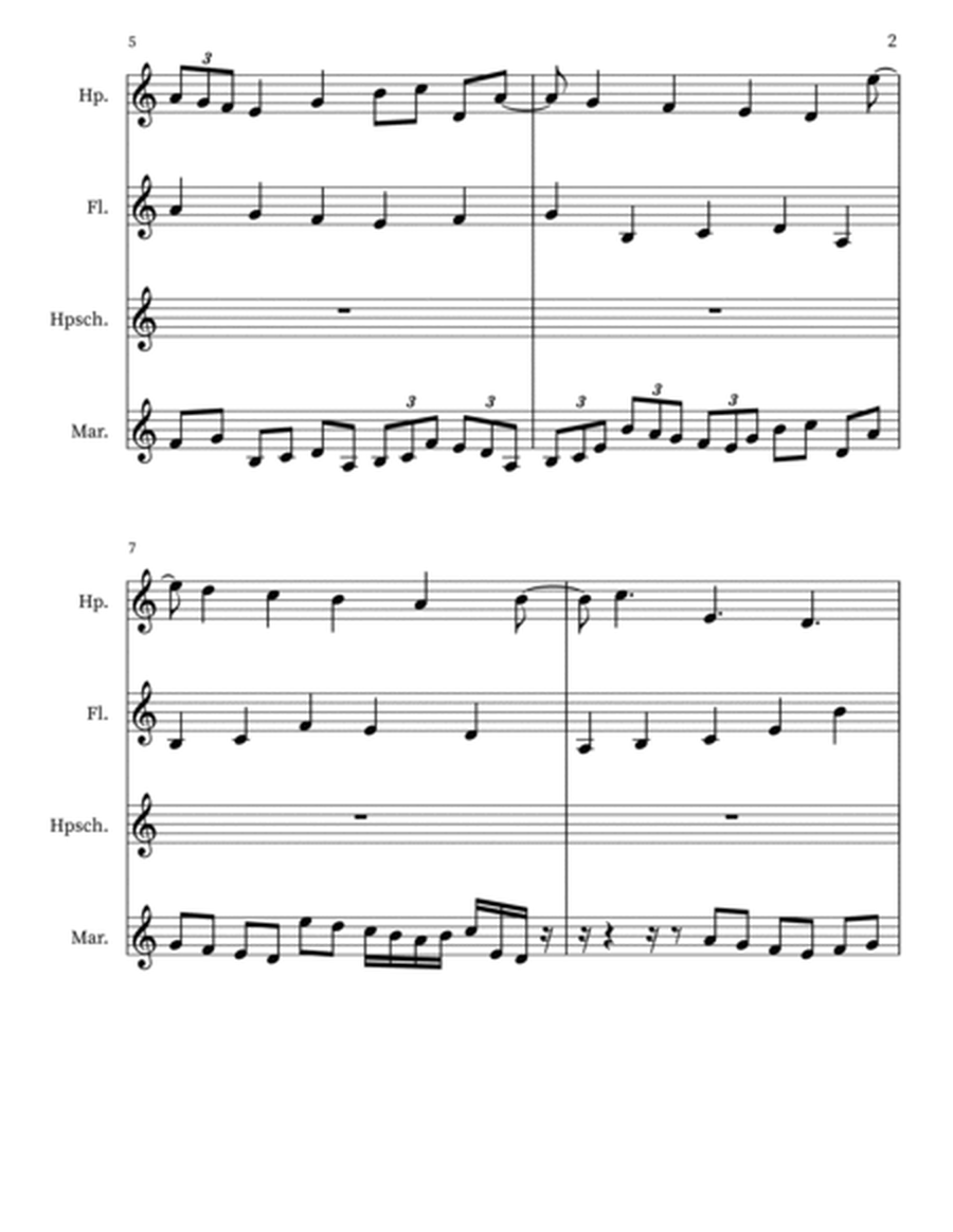 Ambrosia 11 for Harp, Flute, Harpsichord, Marimba
