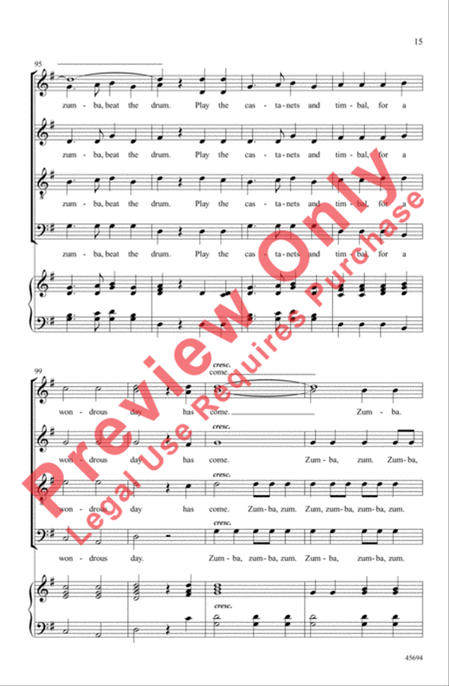 Zumba, Zumba 4-Part scores gallery preview page 15