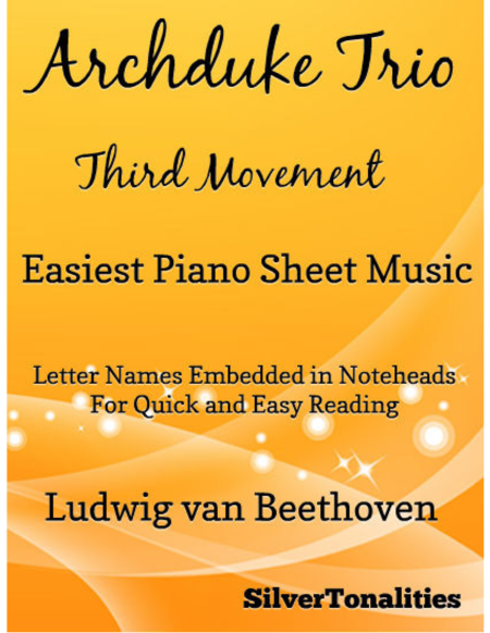 Archduke Trio Third Movement Easiest Piano Sheet Music