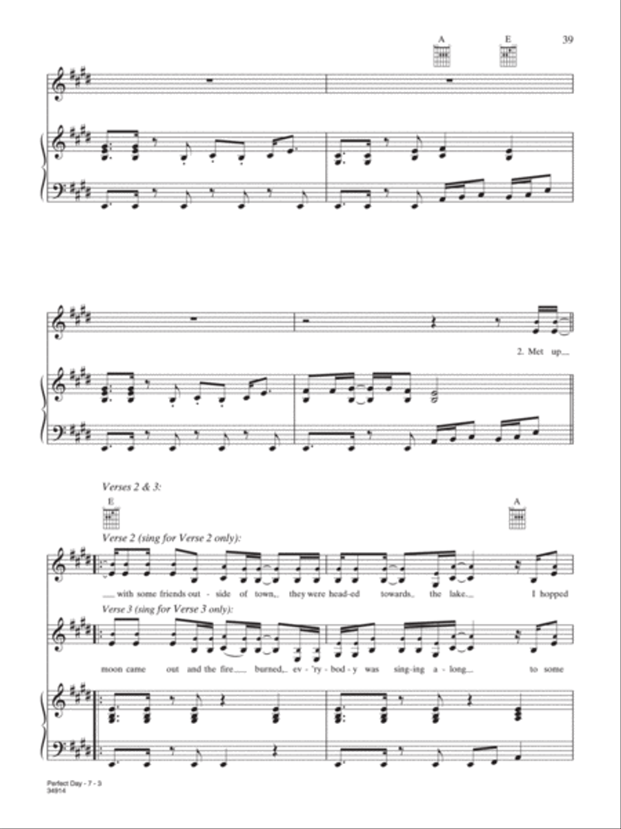 Perfect Day Piano, Vocal, Guitar scores gallery preview page 3