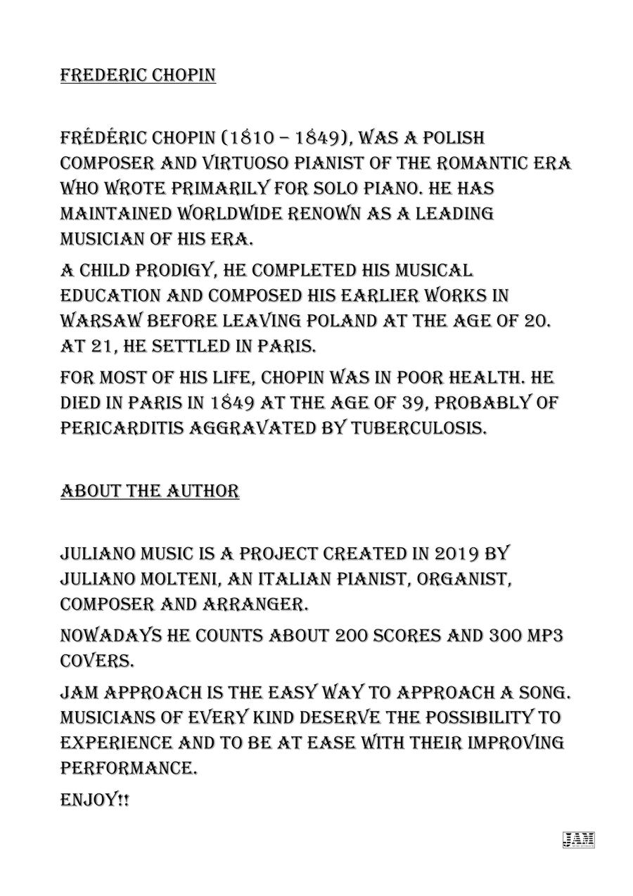 F. CHOPIN - EASY PIANO ARRANGEMENT F. CHOPIN - EASY PIANO ARRANGEMENT Piano Method scores gallery preview page 3