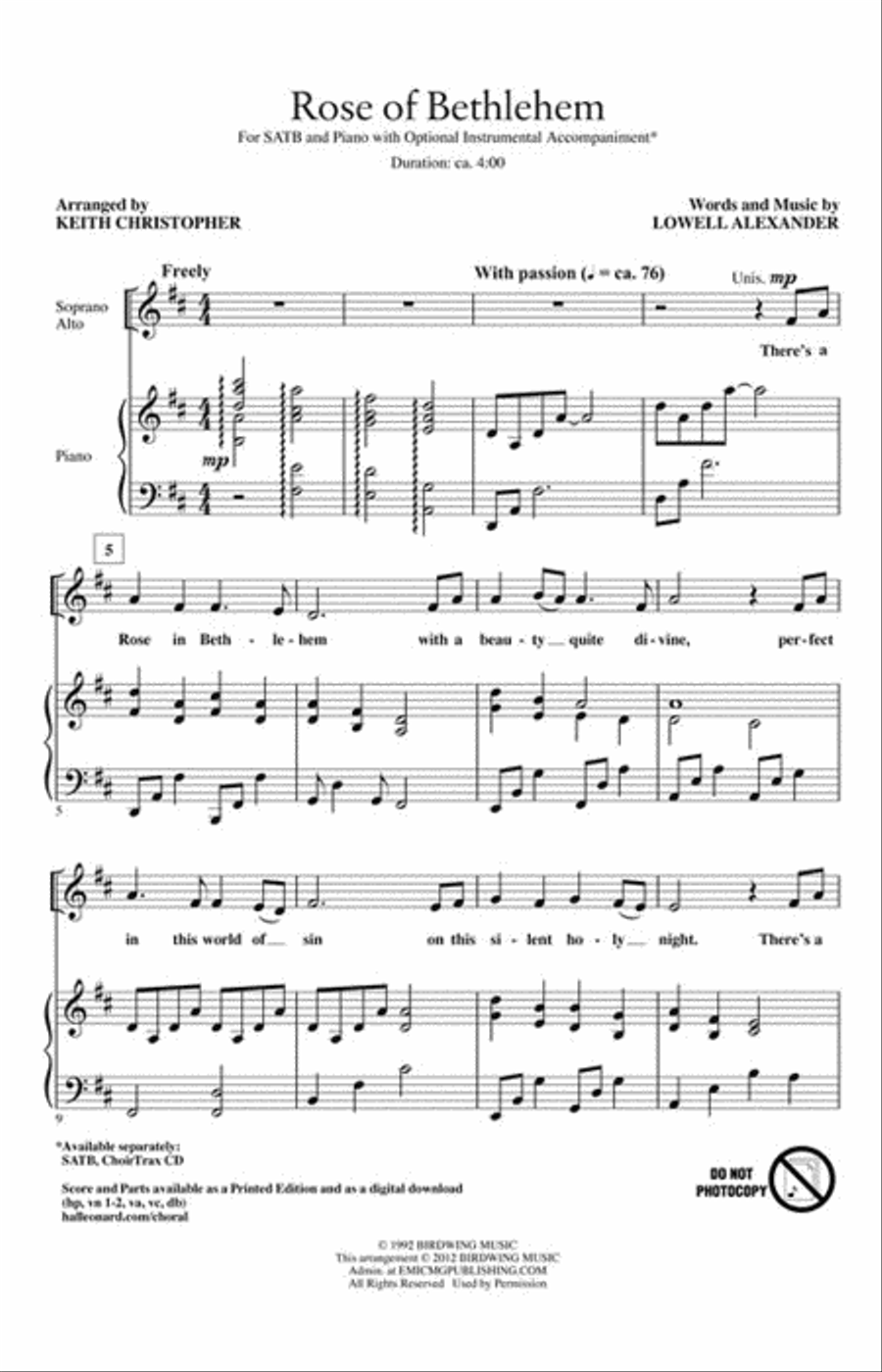 Rose of Bethlehem Rose of Bethlehem 4-Part scores gallery preview page 2