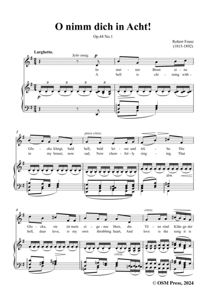 R. Franz-O nimm dich in Acht!,in G Major,Op.44 No.1