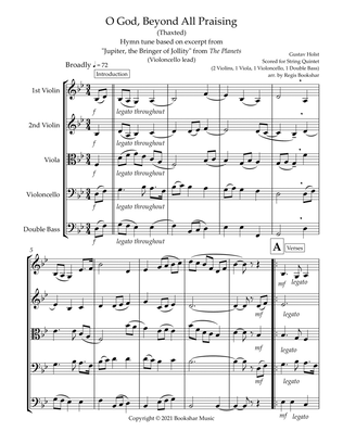 O God, Beyond All Praising (Thaxted) (Bb) (String Quintet - 2 Violins, 1 Viola, 1 Cello, 1 Bass) (Vi