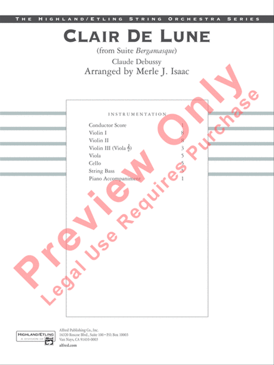 Clair de lune String Orchestra scores gallery preview page 2