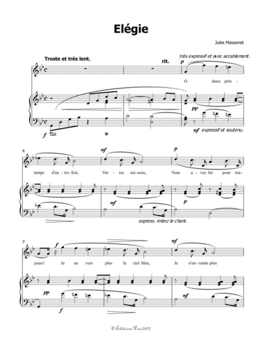 Élégie, by Massenet, in g minor