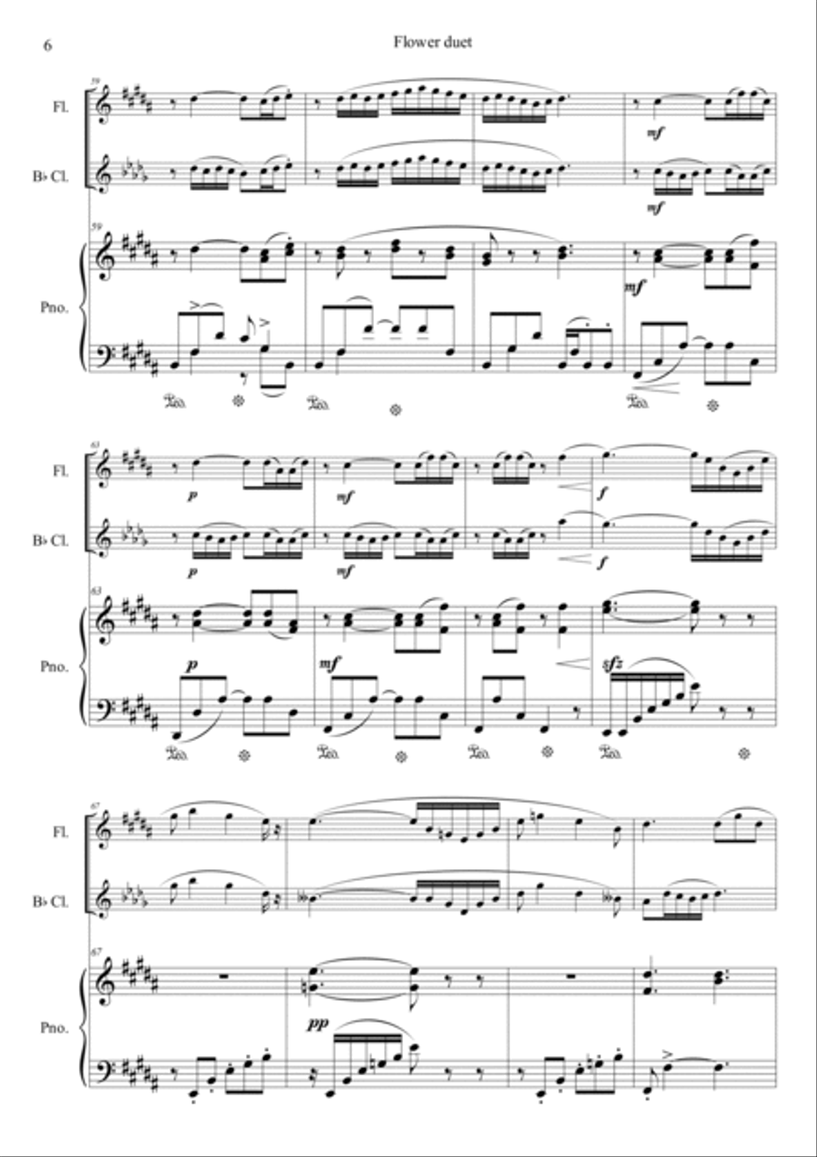 Flower duet (from Lakmé) B-Flat Clarinet scores gallery preview page 6