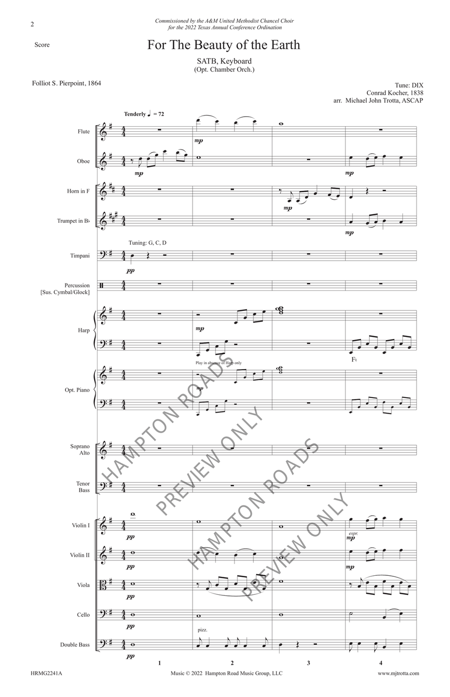 For the Beauty of the Earth (Full Score) Choir scores gallery preview page 3