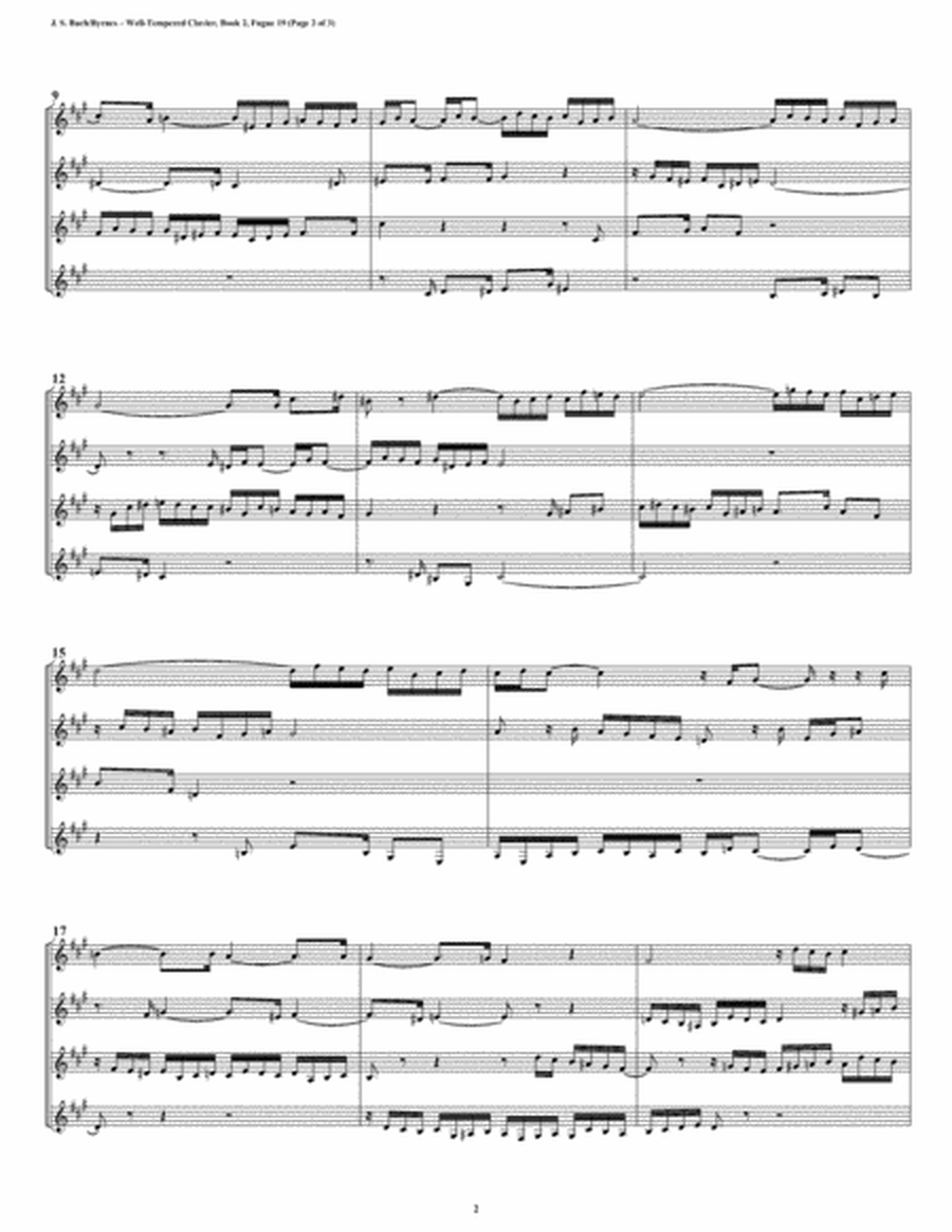 Fugue 19 from Well-Tempered Clavier, Book 2 (Clarinet Quartet) image number null