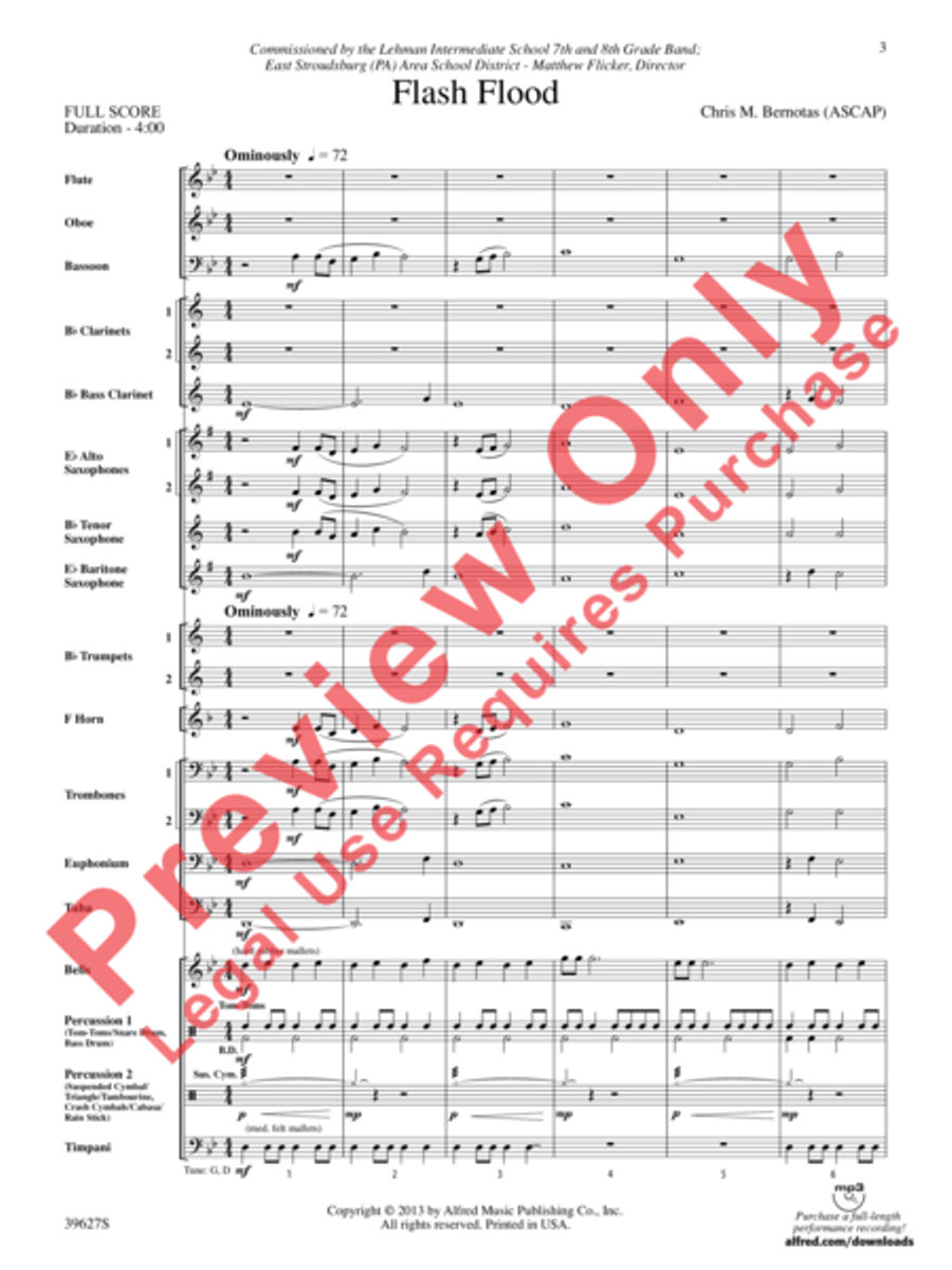 Flash Flood Concert Band scores gallery preview page 18