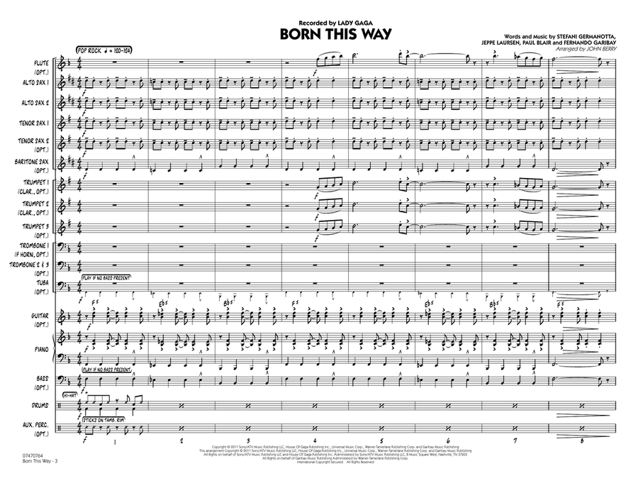 Born This Way - Full Score Jazz Ensemble scores gallery preview page 2