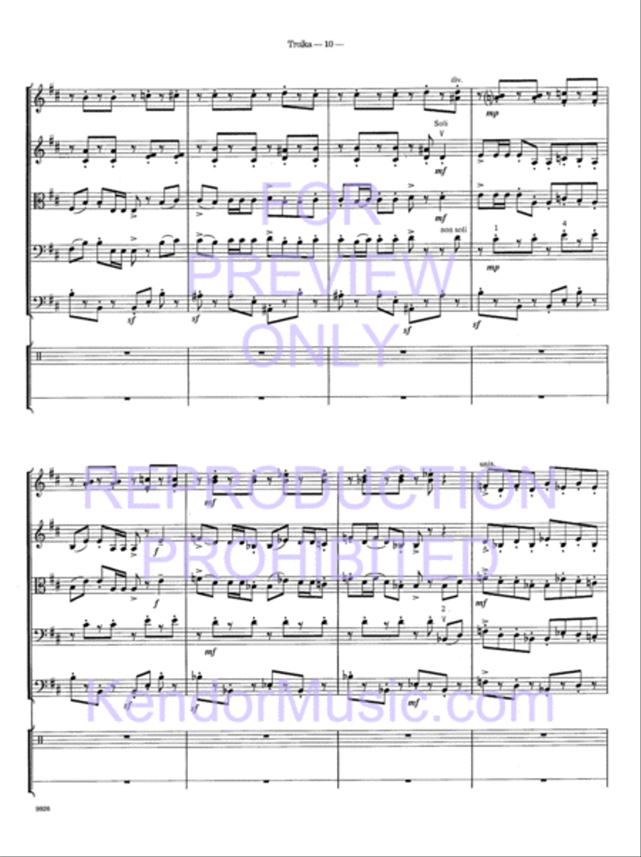 Troika (from Lt. Kije) String Orchestra scores gallery preview page 13