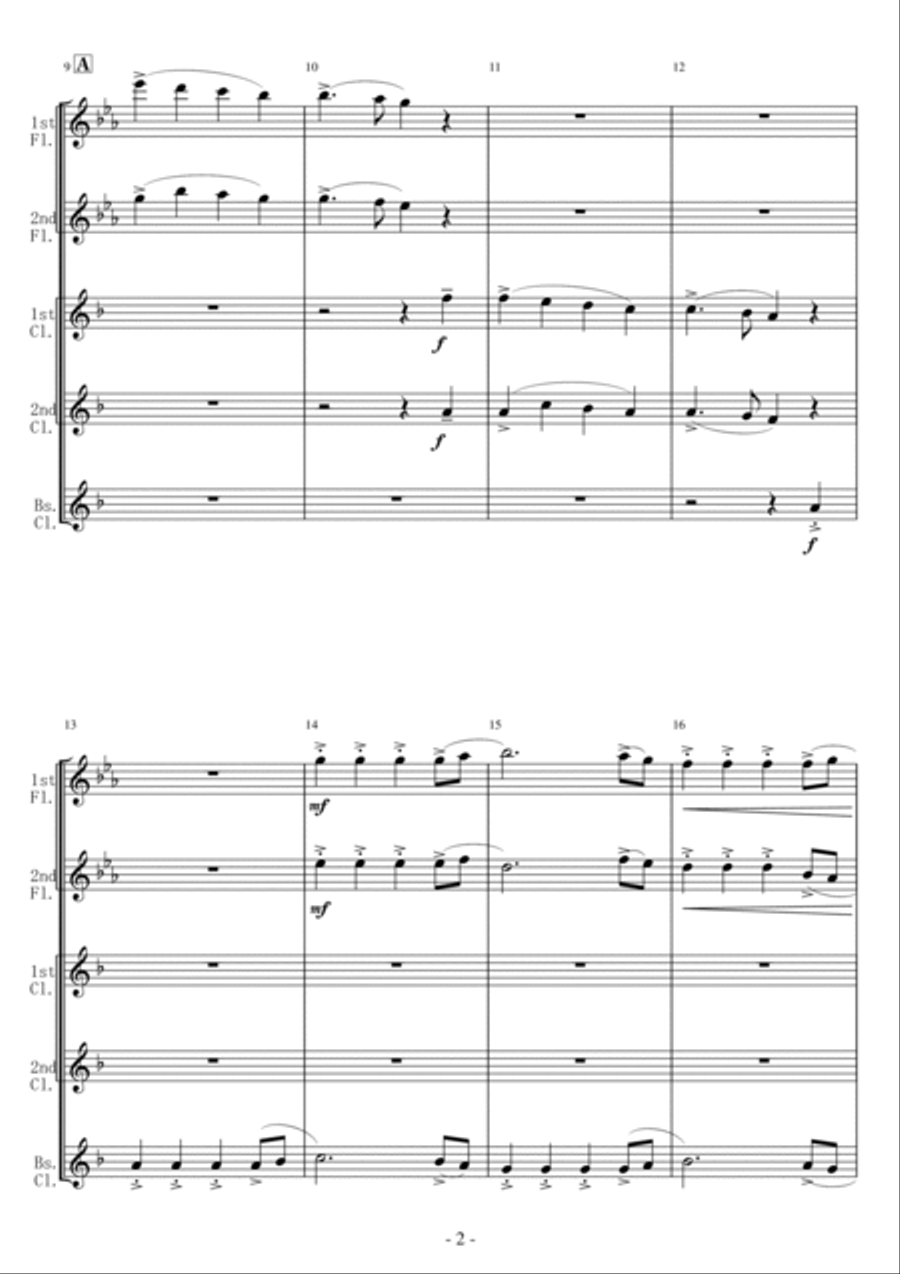 <Wood wind Quintet> Joy to the World ! (Hark the glad sound ! ) Woodwind Quintet scores gallery preview page 2