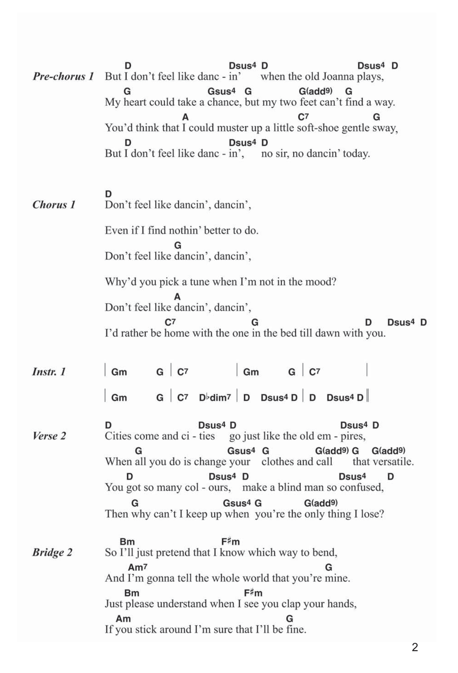 I Don't Feel Like Dancin' Piano scores gallery preview page 2